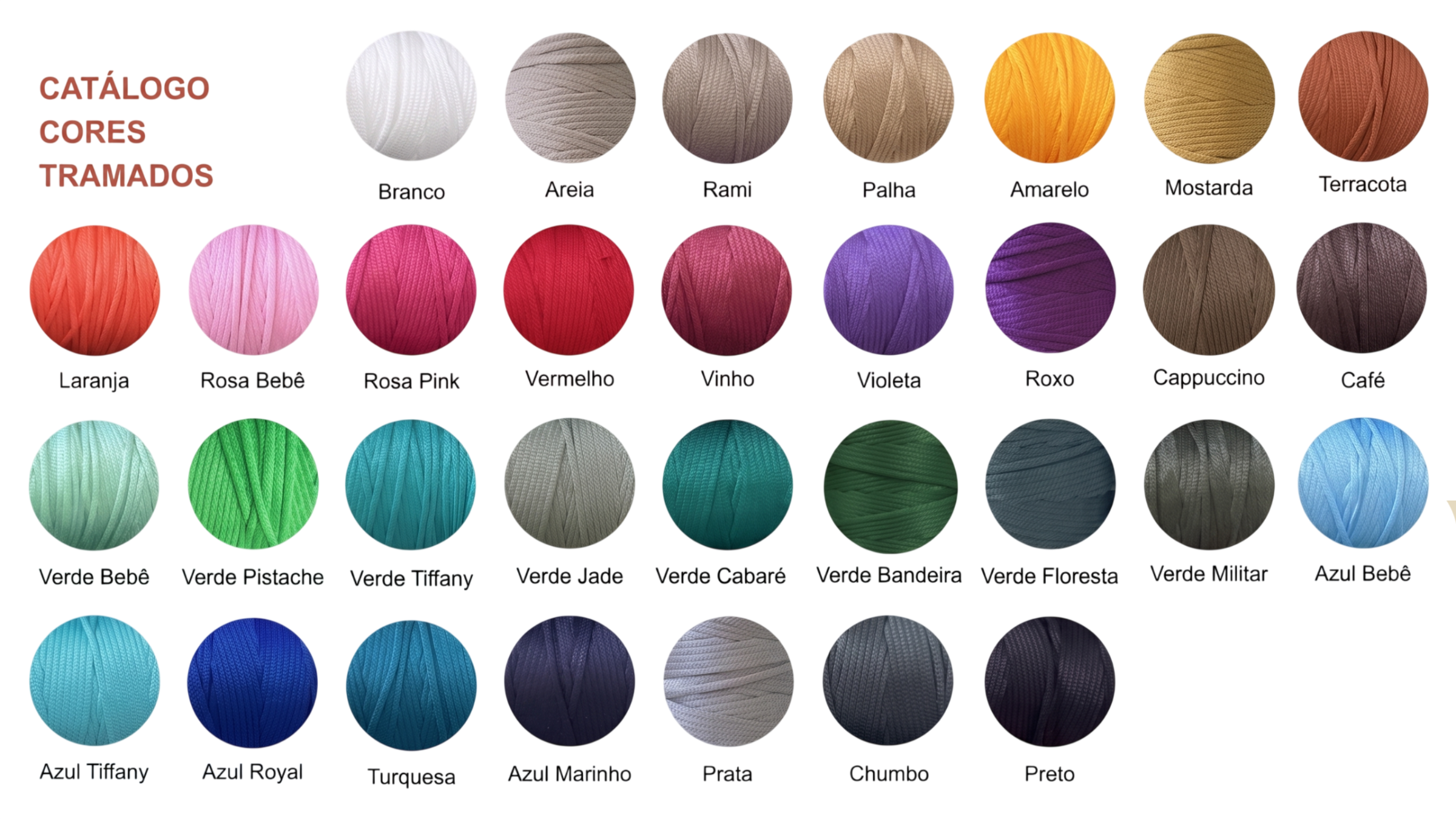 Catálogo de Cores dos Tramados